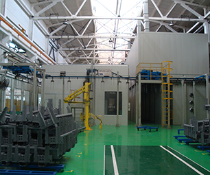 Electrostatic powder spraying heavy duty rotary production line -1